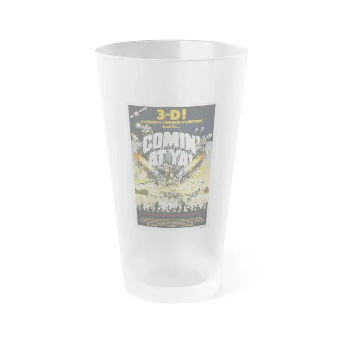 COMIN' AT YA! 1981 Movie Poster - Frosted Pint Glass 16oz 16oz Frosted - Go Mug Yourself