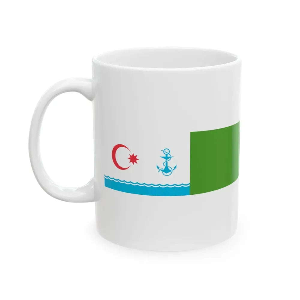 Command Pennant of the Azerbaijan Border patrol vessels (Azerbaijan) White Coffee Mug - Go Mug Yourself