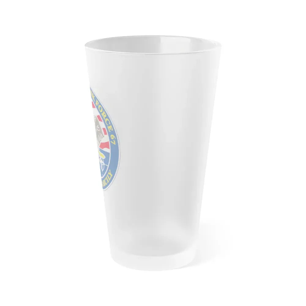 Commander Task Force 67 Sigonella Sicily CTF 67 (U.S. Navy) Frosted Pint Glass 16oz - Go Mug Yourself