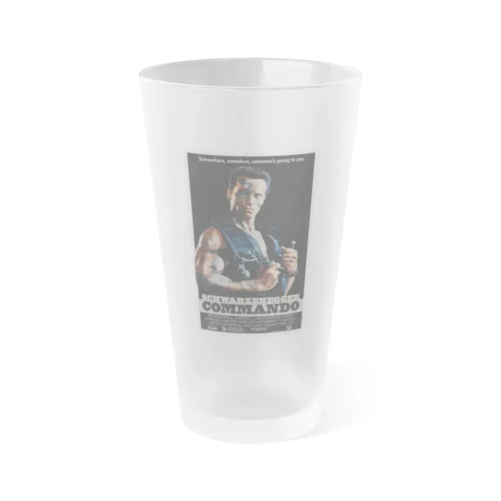 COMMANDO 1985 Movie Poster - Frosted Pint Glass 16oz 16oz Frosted - Go Mug Yourself