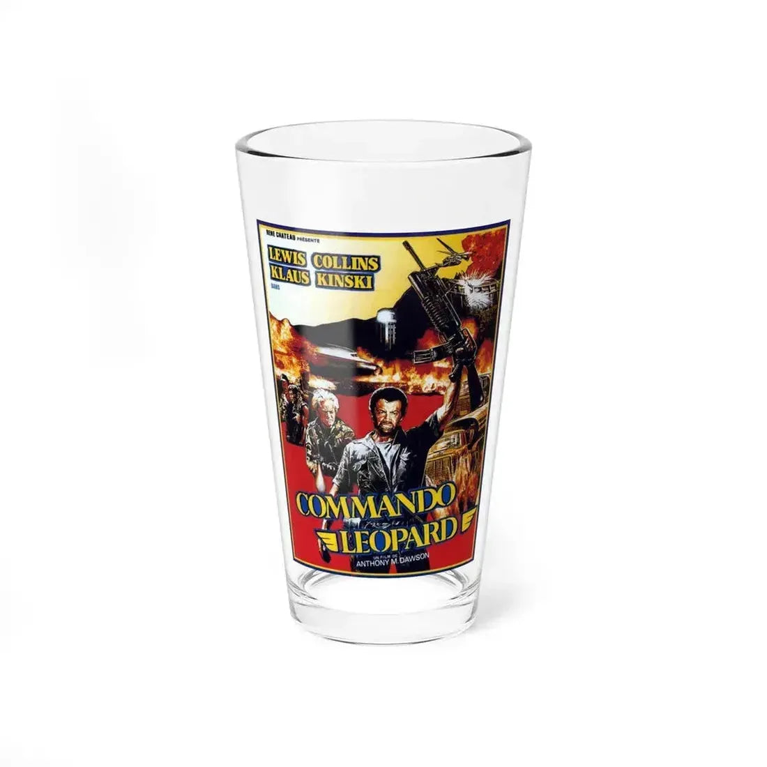 COMMANDO LEOPARD 1985 Movie Poster - Pint Glass 16oz 16oz - Go Mug Yourself