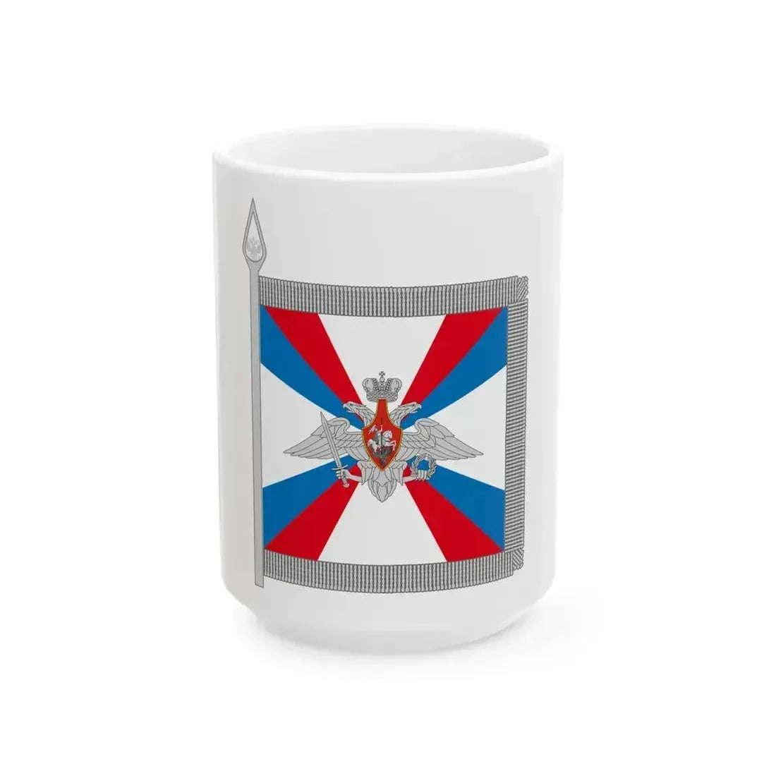 Commendation badge of the Commander in chief of the Land Forces of RF (Russia) White Coffee Mug 15oz - Go Mug Yourself