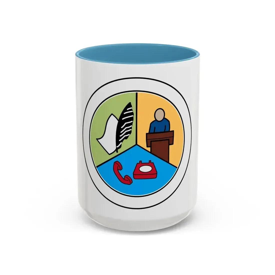 Communications (Boy Scout Merit Badge) Accent Coffee Mug 15oz Light Blue - Go Mug Yourself