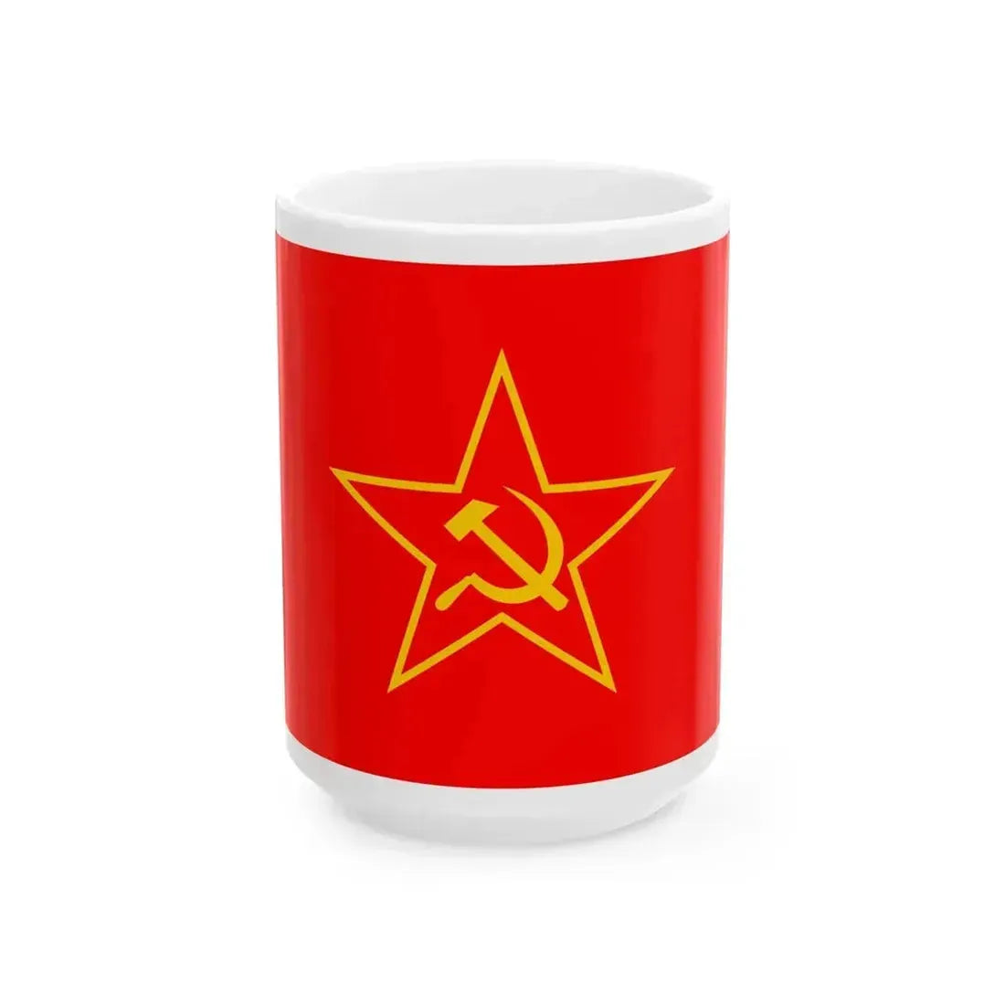 Communist Party of Burma flag 1970 (Myanmar) White Coffee Mug 15oz - Go Mug Yourself