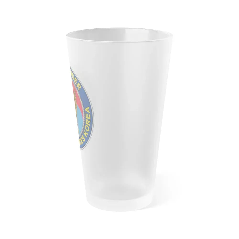 COMNAVFOR Korea Commander Naval Forces Korea (U.S. Navy) Frosted Pint Glass 16oz - Go Mug Yourself