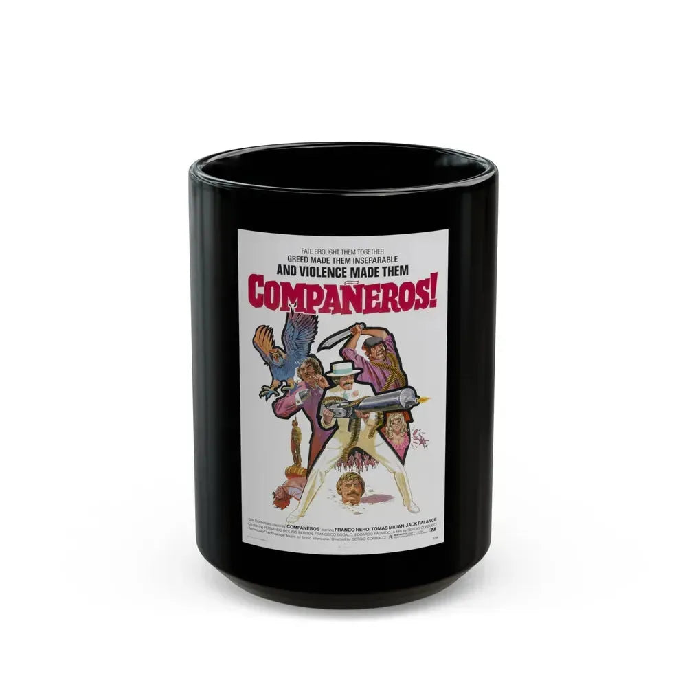 COMPANEROS 1970 Movie Poster - Black Coffee Mug 15oz - Go Mug Yourself