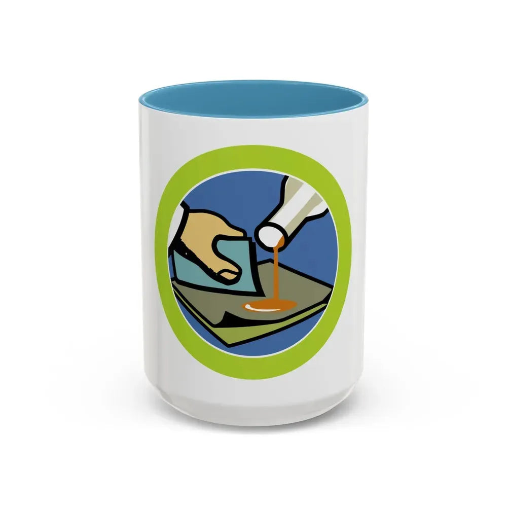 Composite Materials (Boy Scout Merit Badge) Accent Coffee Mug 15oz Light Blue - Go Mug Yourself