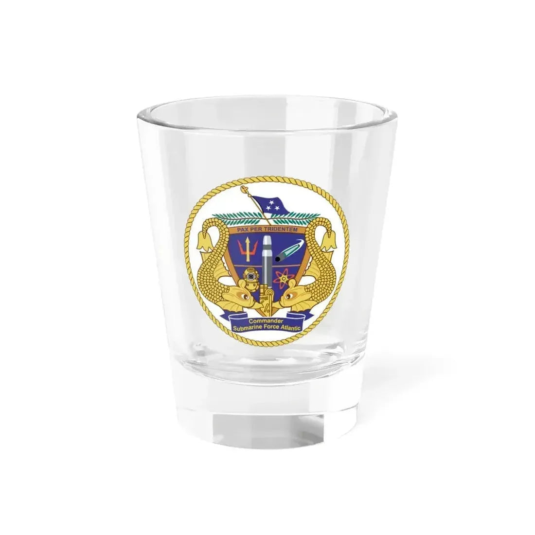 COMSUBLANT Atlantic Crest Commander Submarine Force Atlantic (U.S. Navy) Shot Glass 1.5oz 1.5oz - Go Mug Yourself