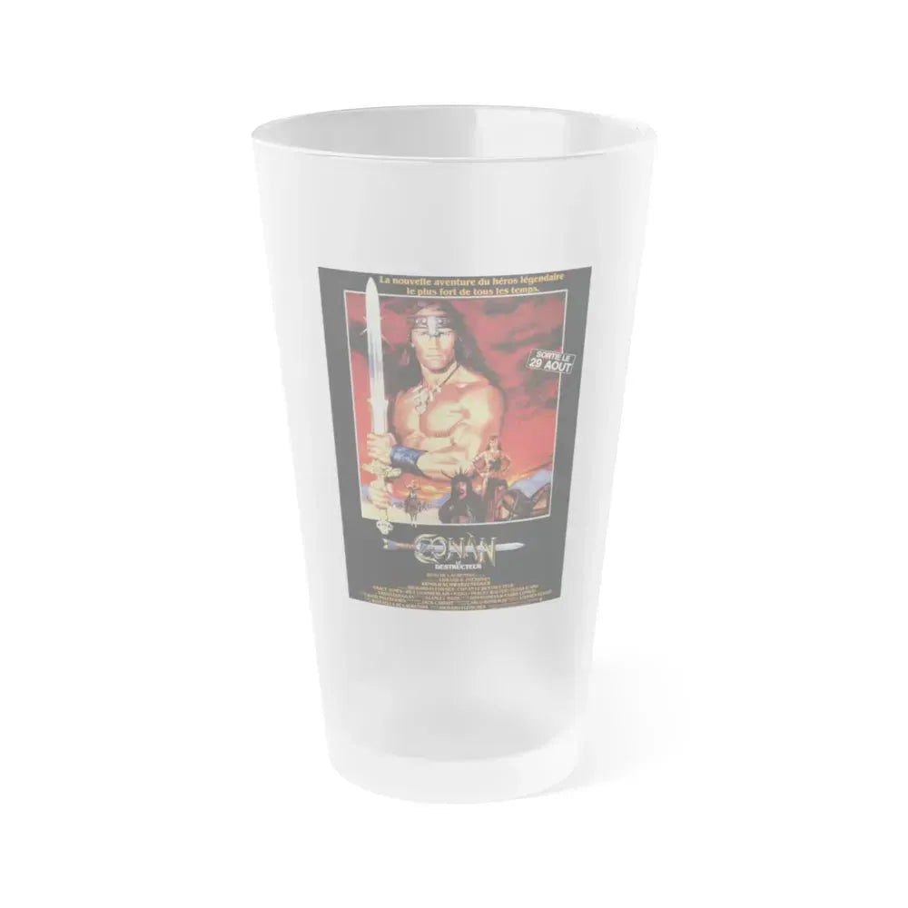 CONAN THE DESTROYER 1984 Movie Poster - Frosted Pint Glass 16oz 16oz Frosted - Go Mug Yourself