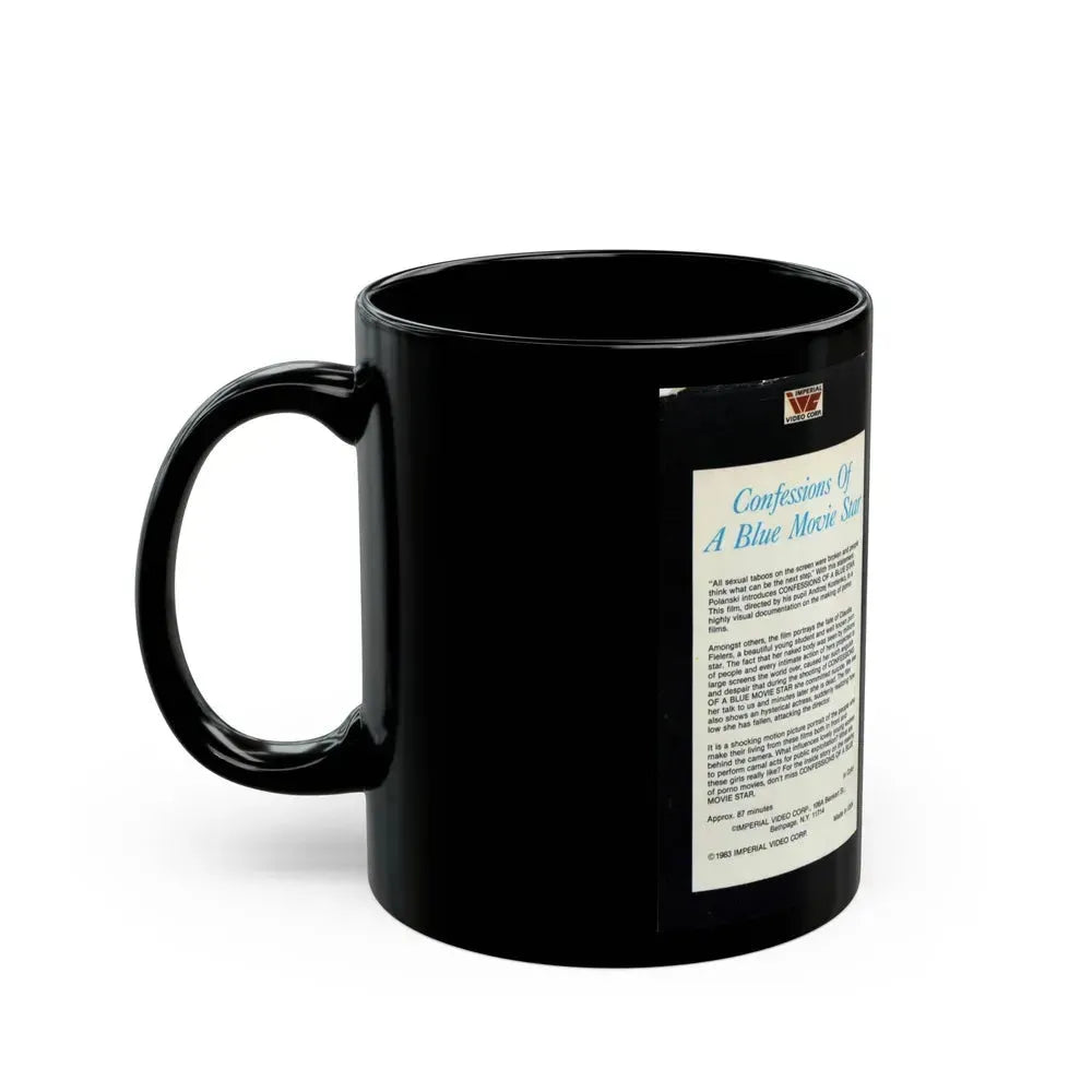 CONFESSIONS OF A BLUE MOVIE STAR (VHS COVER) - Black Coffee Mug - Go Mug Yourself