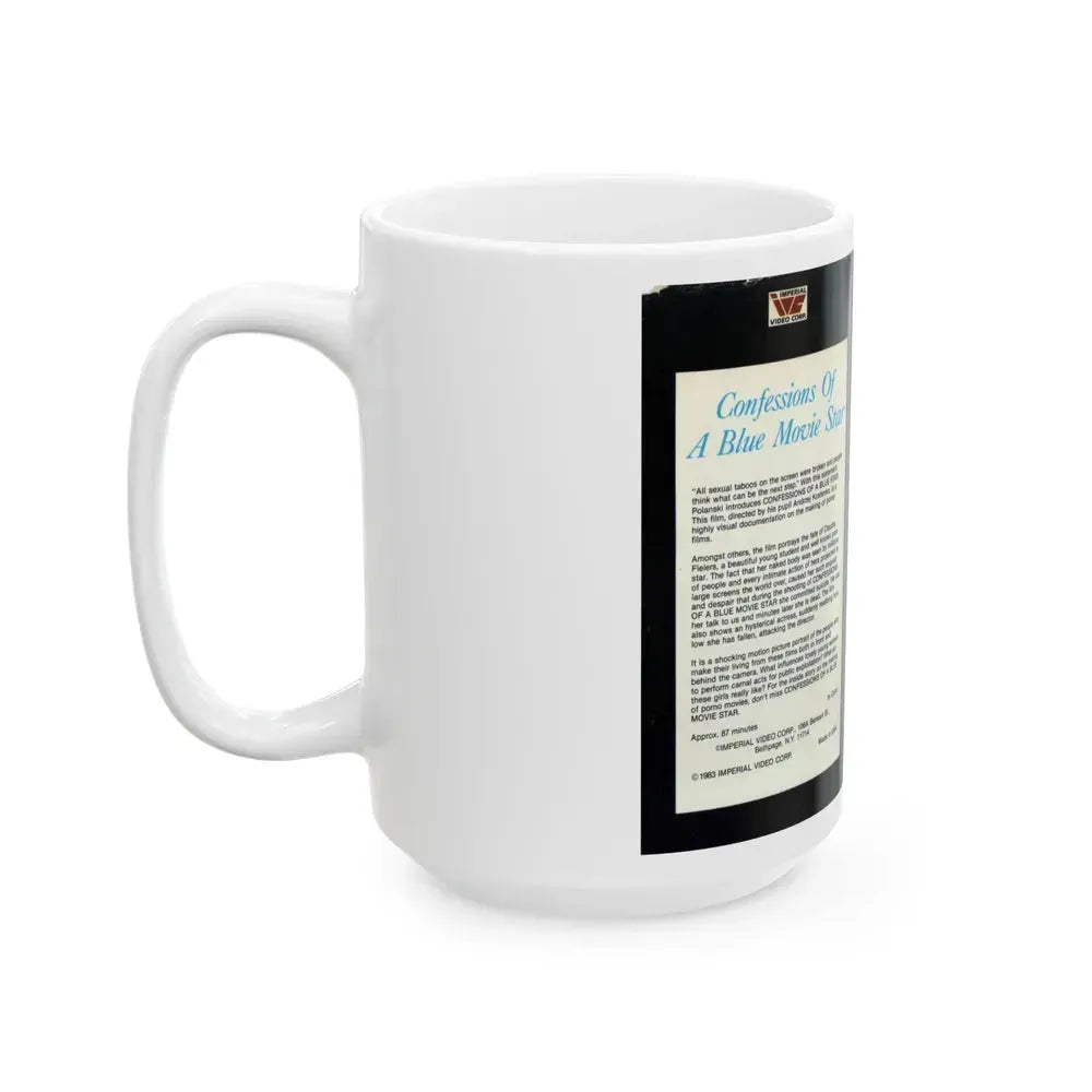 CONFESSIONS OF A BLUE MOVIE STAR (VHS COVER) - White Coffee Mug - Go Mug Yourself