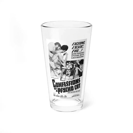 CONFESSIONS OF A PSYCHO CAT 1968 Movie Poster - Pint Glass 16oz 16oz - Go Mug Yourself