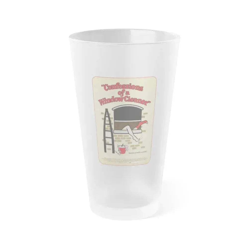 CONFESSIONS OF A WINDOW CLEANER 1974 Movie Poster - Frosted Pint Glass 16oz 16oz Frosted - Go Mug Yourself
