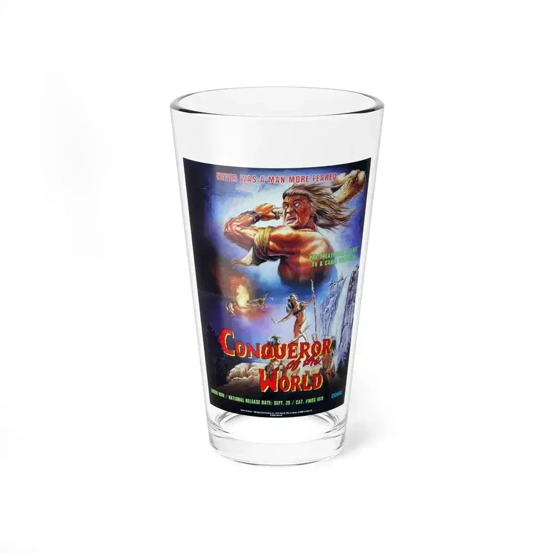 CONQUERER OF THE WORLD 1983 Movie Poster - Pint Glass 16oz 16oz - Go Mug Yourself