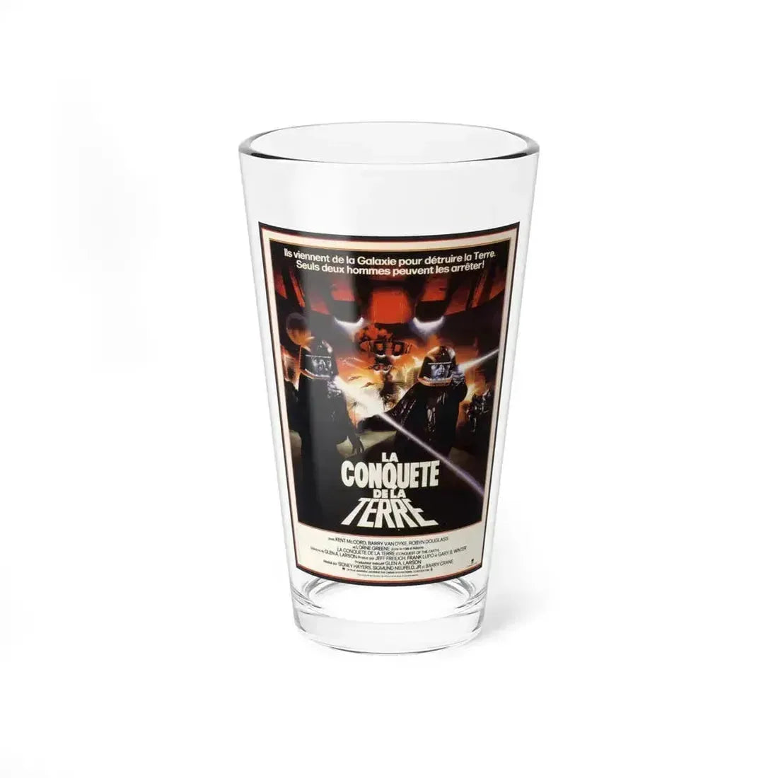 CONQUEST OF THE EARTH 1980 Movie Poster - Pint Glass 16oz 16oz - Go Mug Yourself