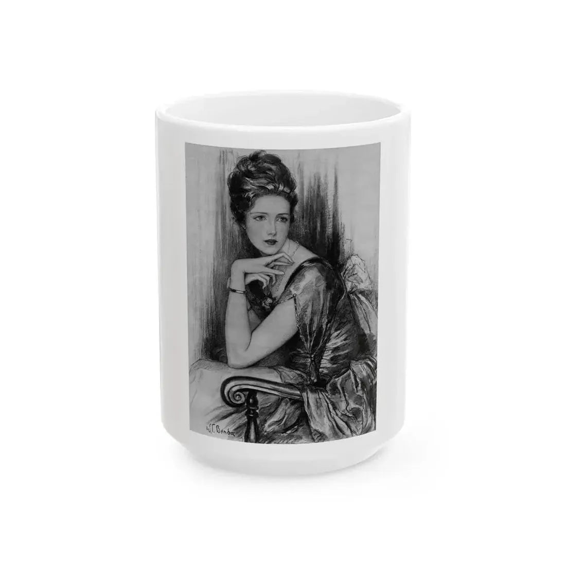 Constance - the Heroine of 'The Indian Drum', Metropolitan, March 1917 - White Coffee Mug 15oz - Go Mug Yourself