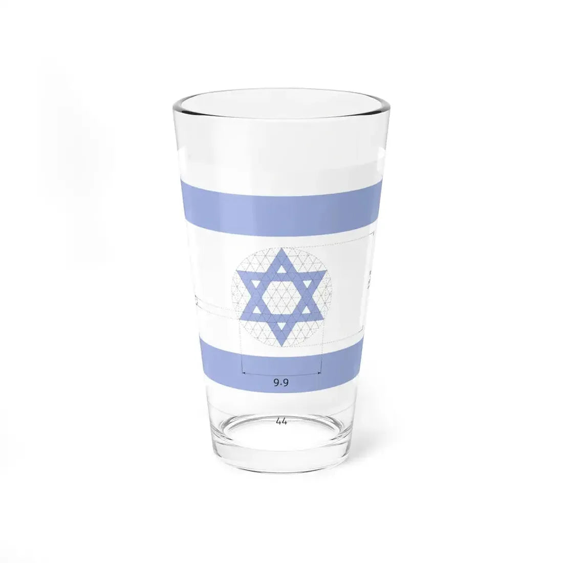 Construction sheet of Flag of Israel Equilateral Magen David (Israel) Pint Glass 16oz 16oz - Go Mug Yourself