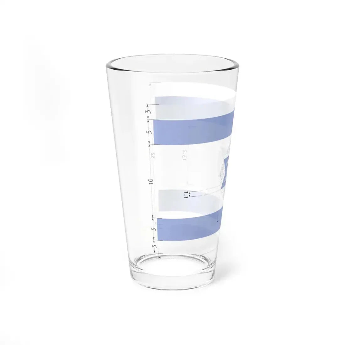 Construction sheet of Flag of Israel Equilateral Magen David (Israel) Pint Glass 16oz - Go Mug Yourself