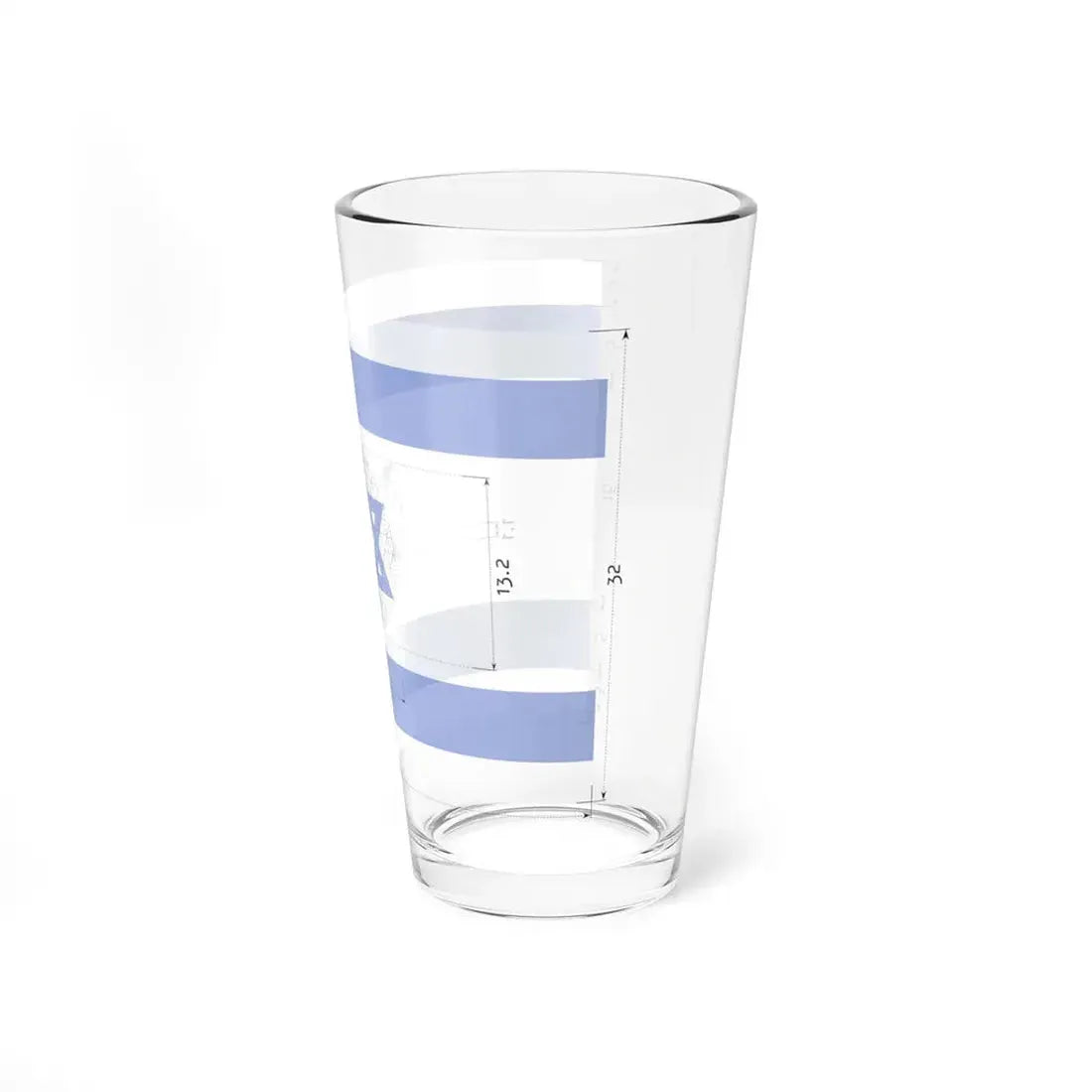 Construction sheet of Flag of Israel Equilateral Magen David (Israel) Pint Glass 16oz - Go Mug Yourself