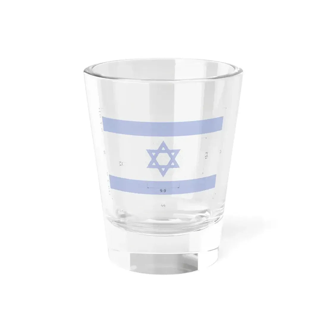 Construction sheet of Flag of Israel Equilateral Magen David (Israel) Shot Glass 1.5oz 1.5oz - Go Mug Yourself