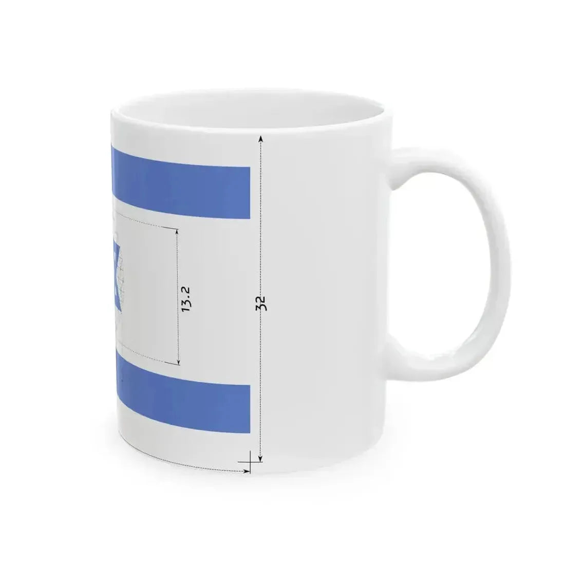 Construction sheet of Flag of Israel Equilateral Magen David (Israel) White Coffee Mug - Go Mug Yourself