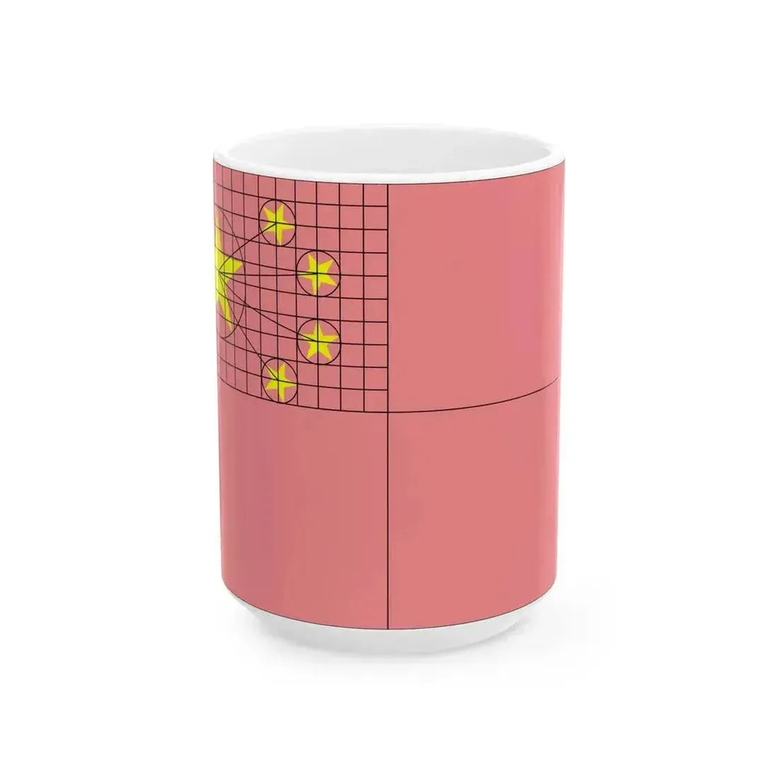 Construction sheet of Flag of the Peoples Republic of China (China) White Coffee Mug 15oz - Go Mug Yourself