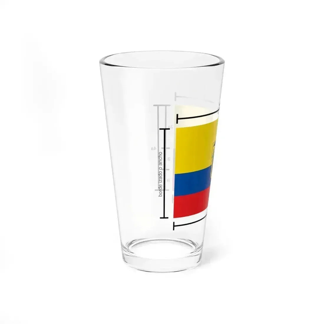 Construction sheet of the Ecuador flag es (Ecuador) Pint Glass 16oz - Go Mug Yourself