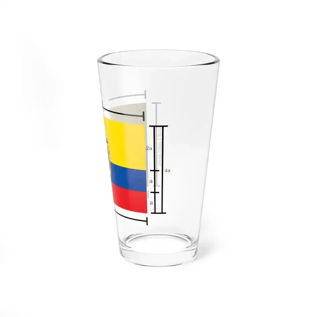 Construction sheet of the Ecuador flag es (Ecuador) Pint Glass 16oz - Go Mug Yourself