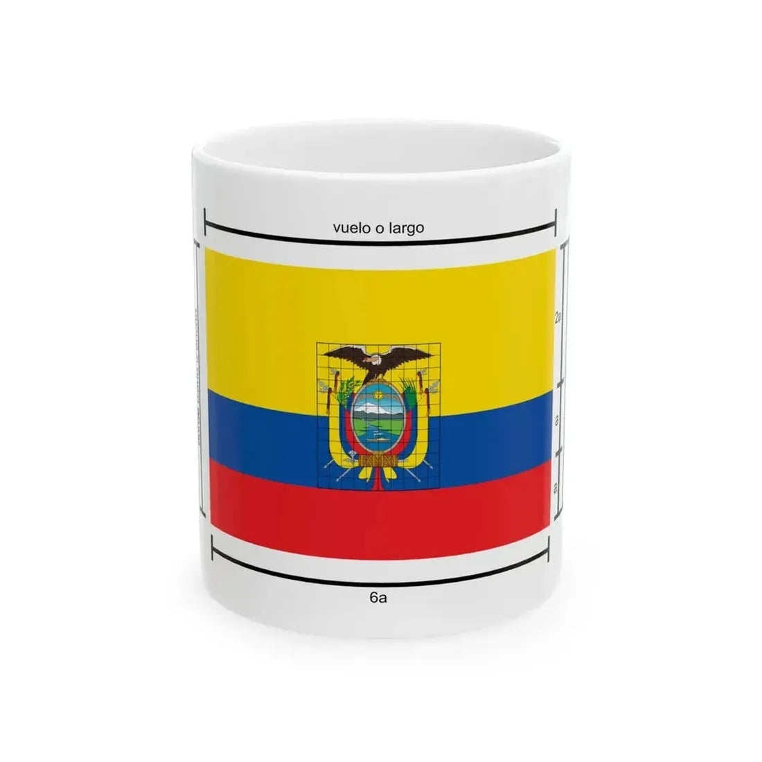 Construction sheet of the Ecuador flag es (Ecuador) White Coffee Mug 11oz - Go Mug Yourself