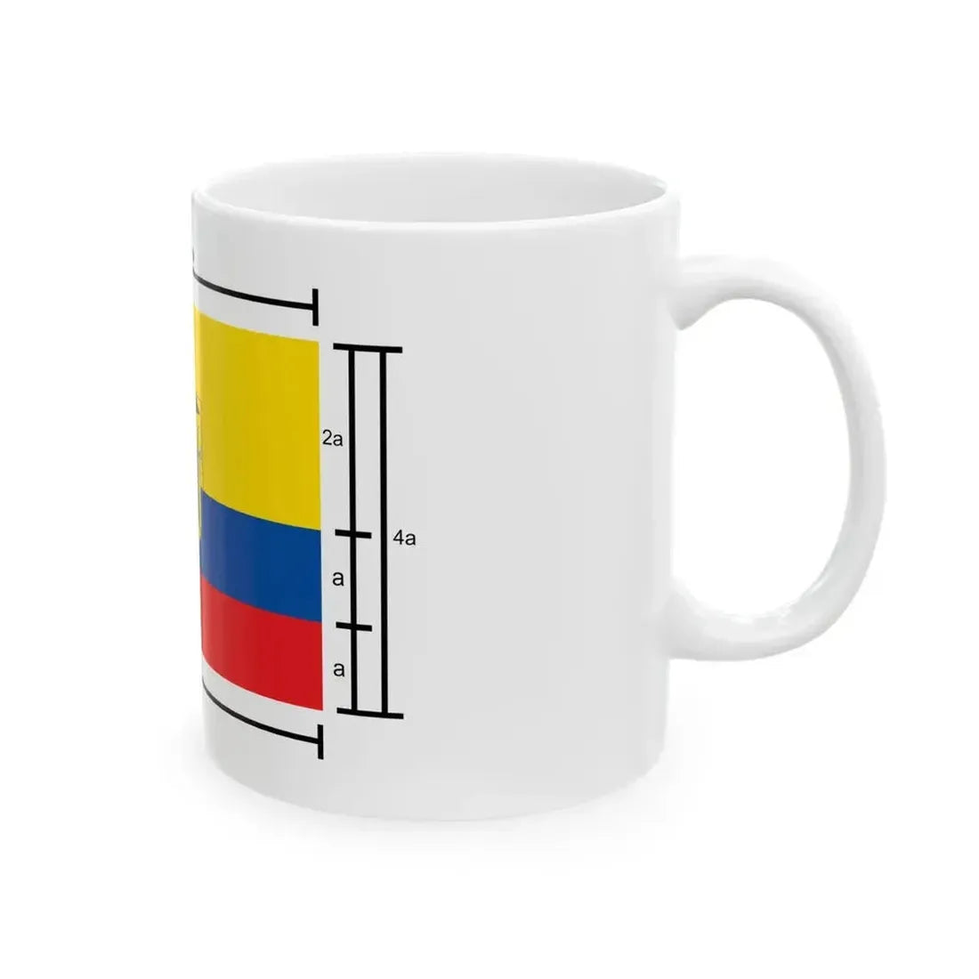 Construction sheet of the Ecuador flag es (Ecuador) White Coffee Mug - Go Mug Yourself