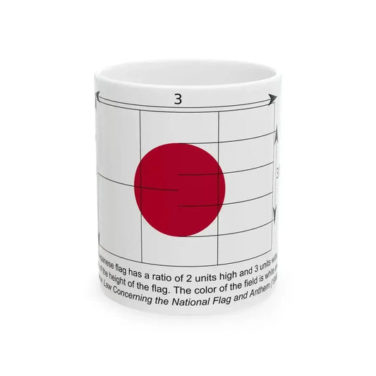 Construction sheet of the Japanese flag EN (Japan) White Coffee Mug 11oz - Go Mug Yourself