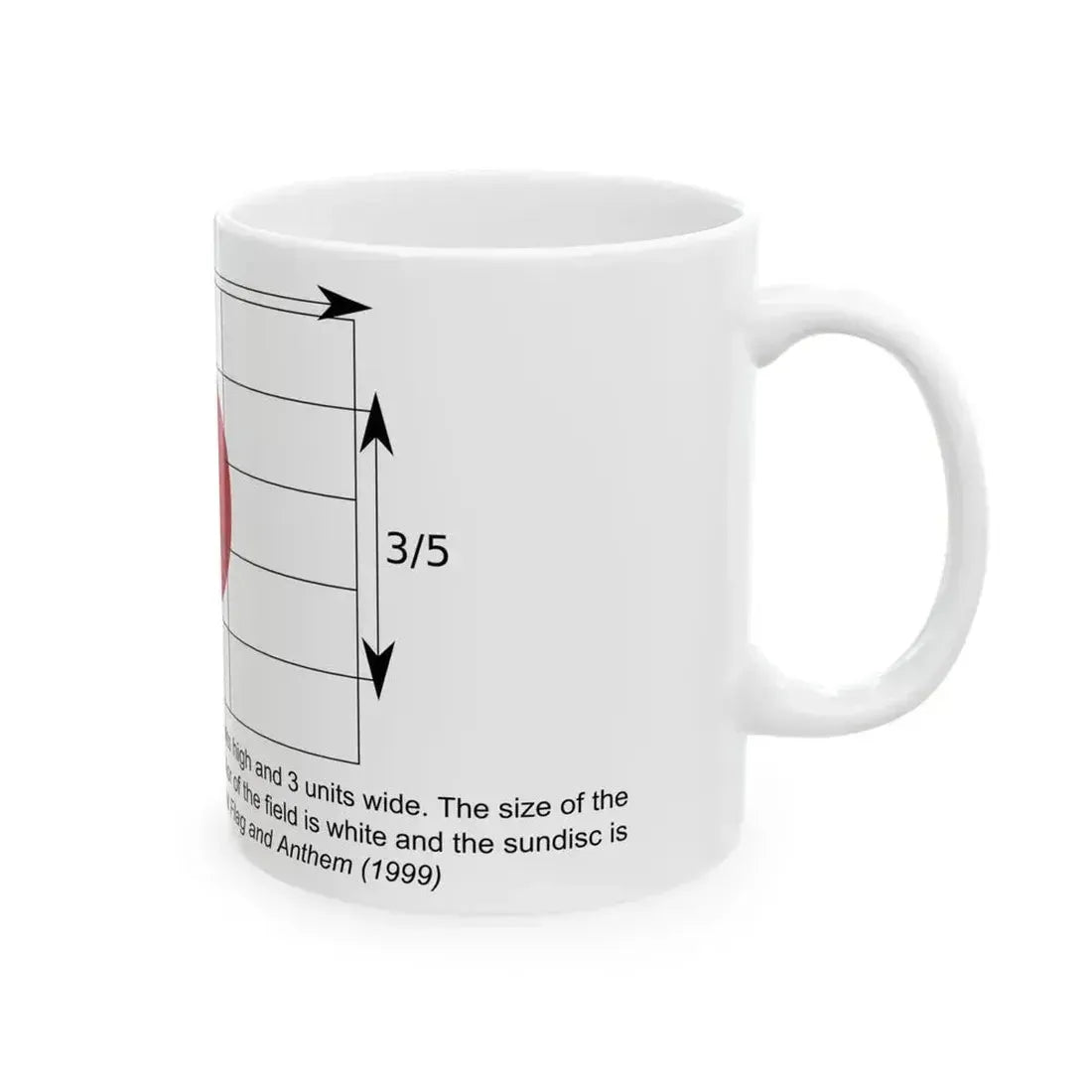 Construction sheet of the Japanese flag EN (Japan) White Coffee Mug - Go Mug Yourself