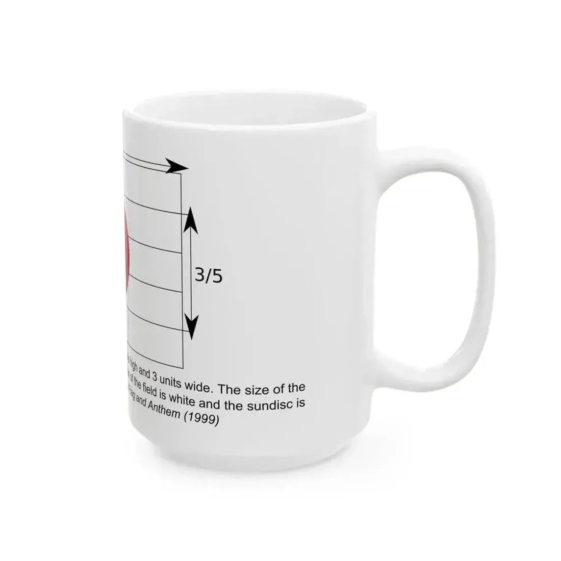 Construction sheet of the Japanese flag EN (Japan) White Coffee Mug - Go Mug Yourself