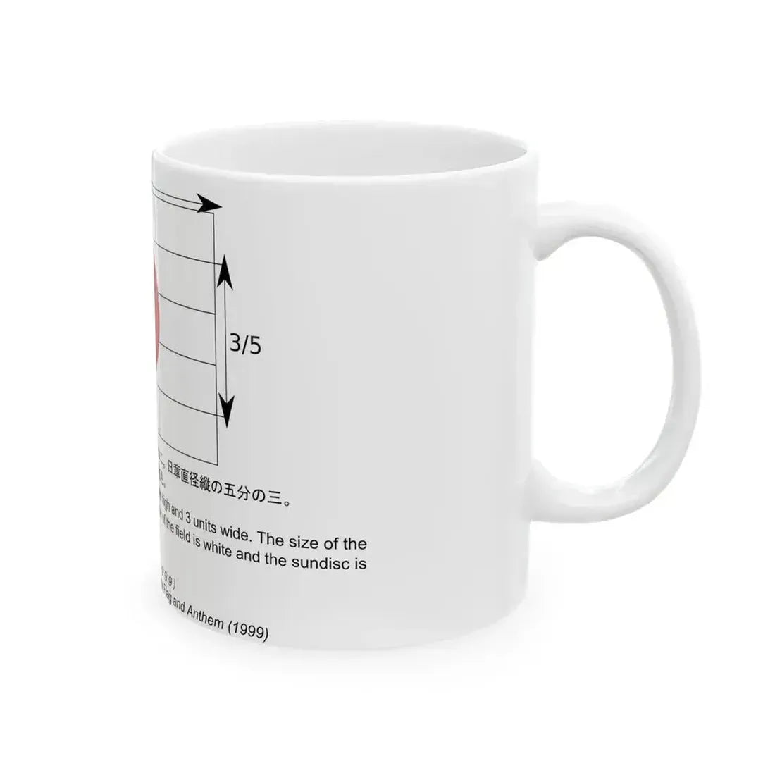 Construction sheet of the Japanese flag (Japan) White Coffee Mug - Go Mug Yourself