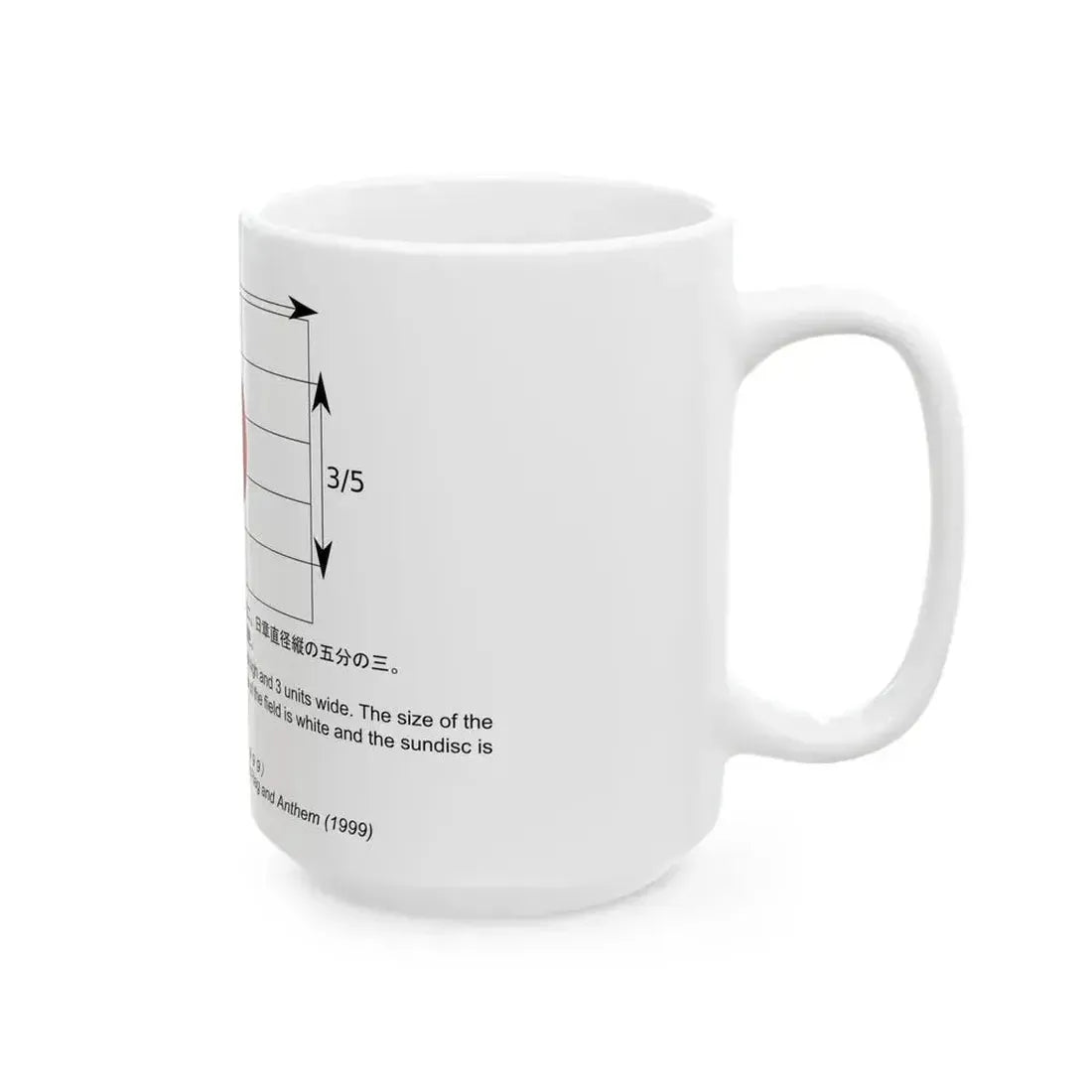 Construction sheet of the Japanese flag (Japan) White Coffee Mug - Go Mug Yourself