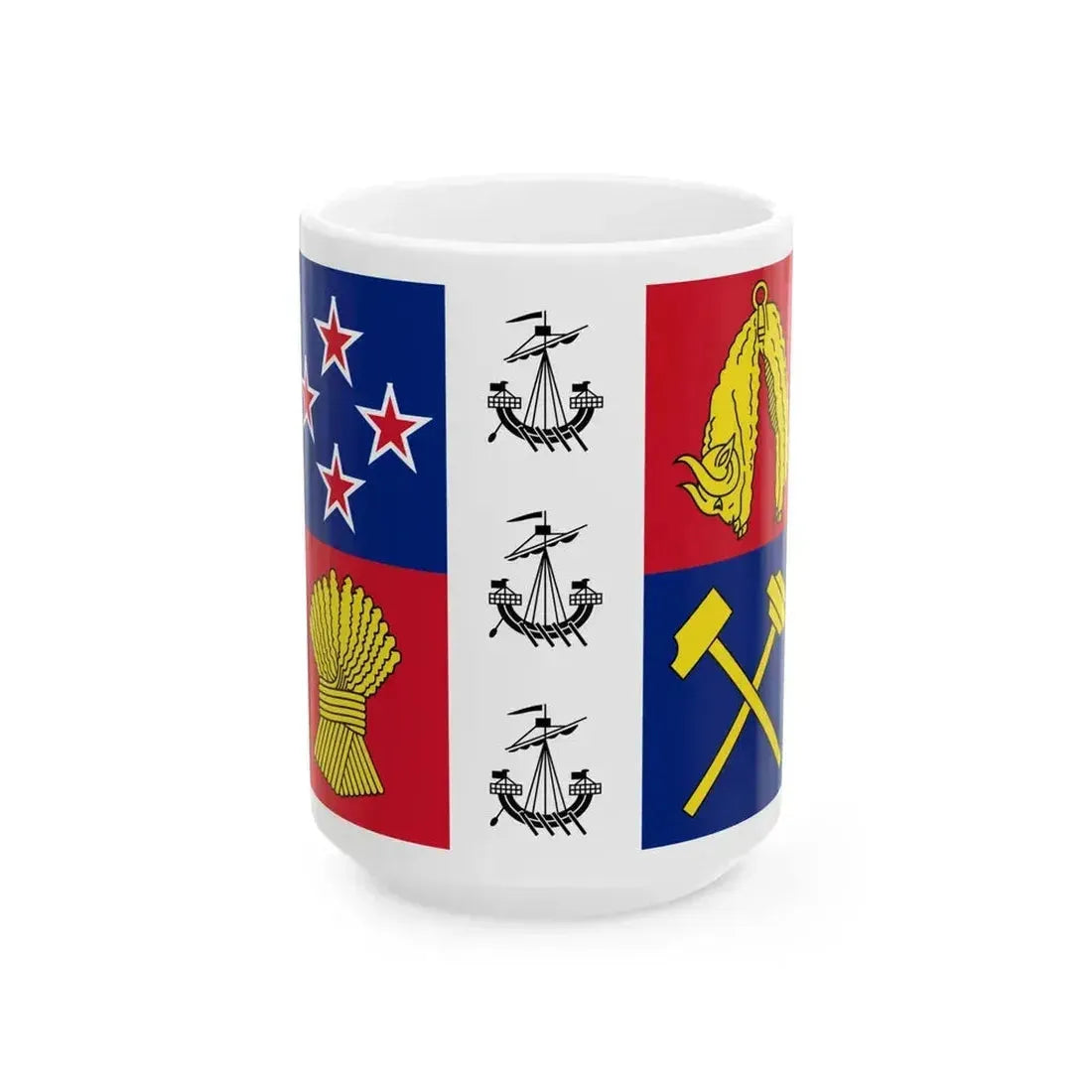 Coronation Standard of New Zealand (New Zealand) White Coffee Mug 15oz - Go Mug Yourself