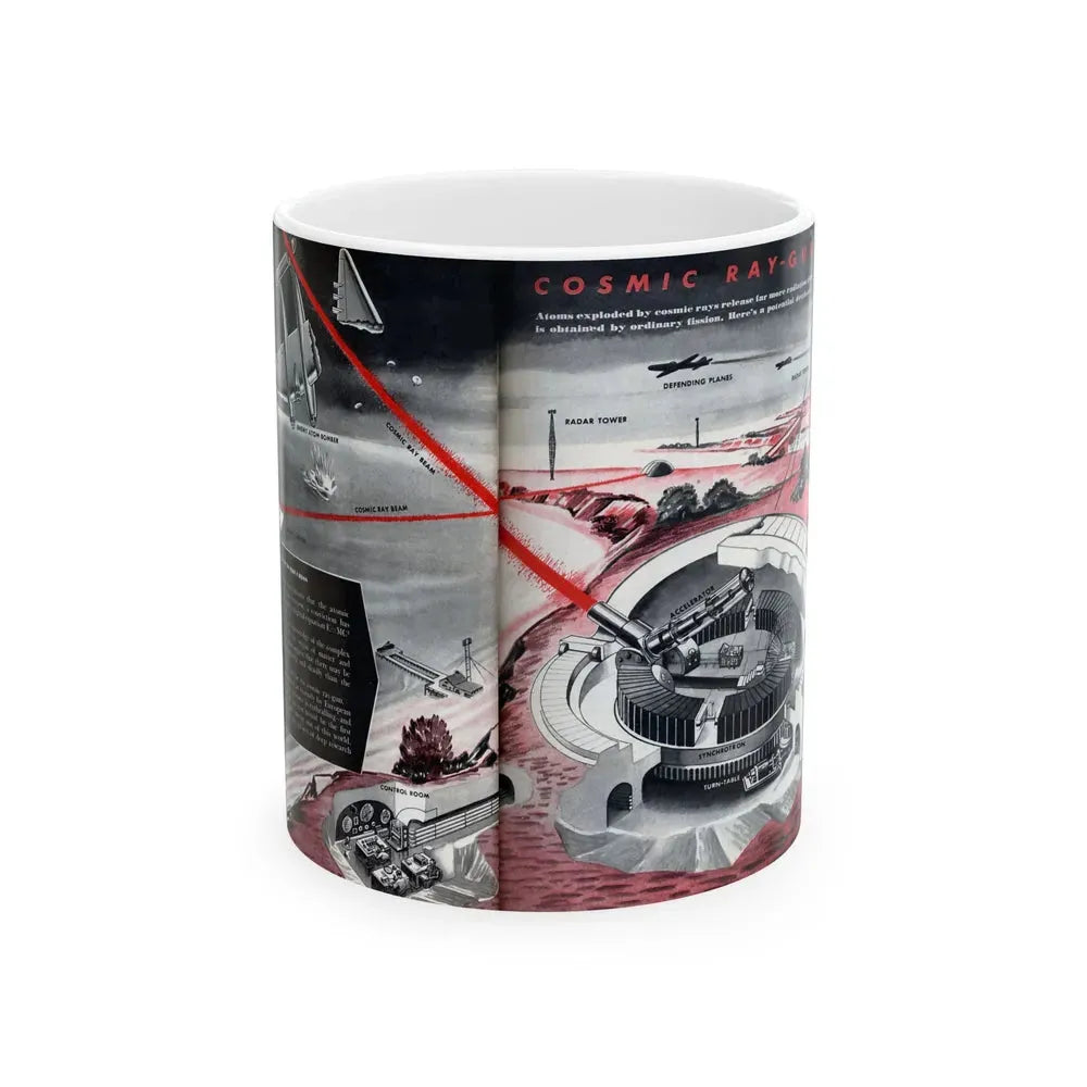 Cosmic Ray-Gun, Modern Mechanix, 1947 - White Coffee Mug 11oz - Go Mug Yourself