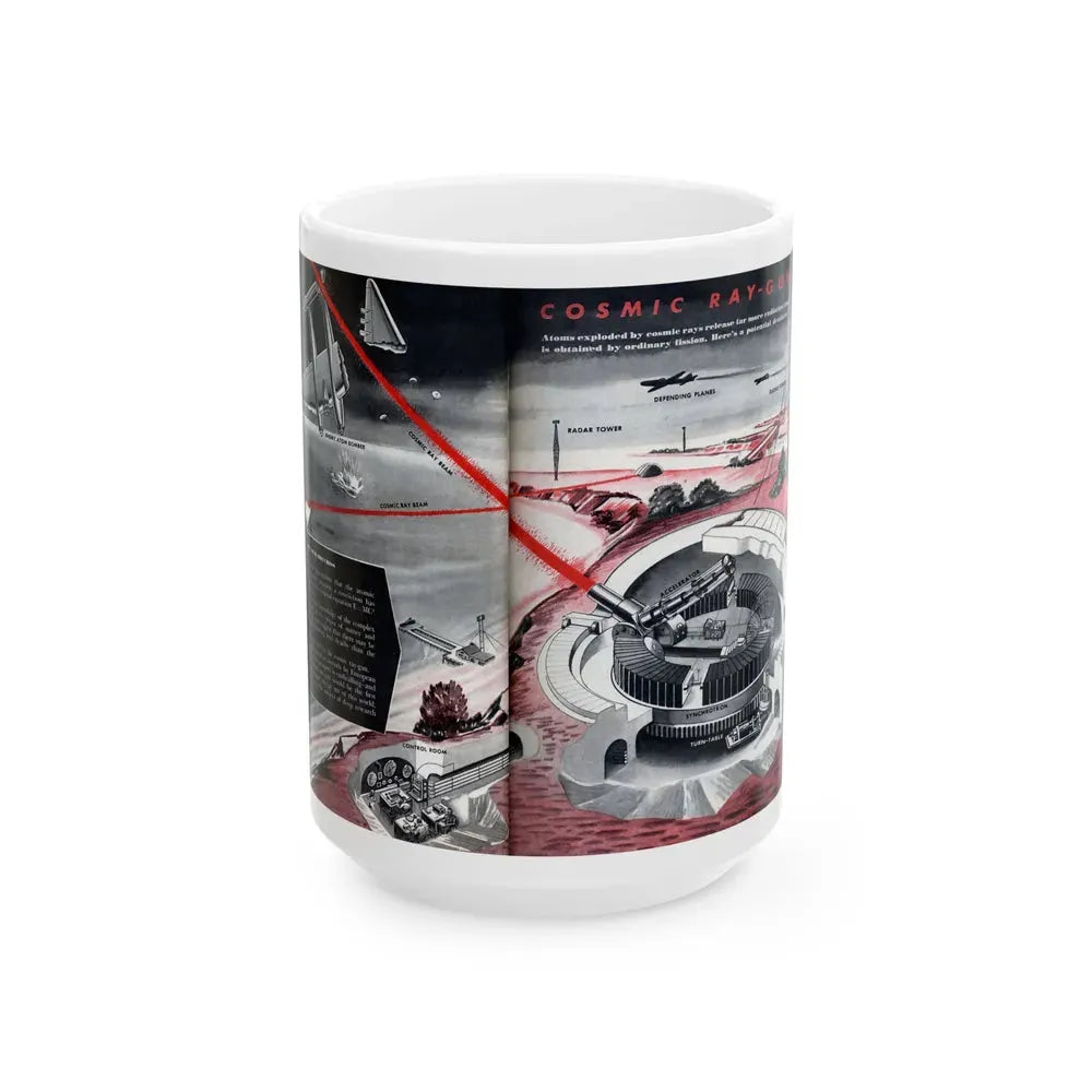Cosmic Ray-Gun, Modern Mechanix, 1947 - White Coffee Mug 15oz - Go Mug Yourself