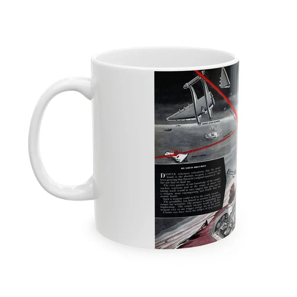 Cosmic Ray-Gun, Modern Mechanix, 1947 - White Coffee Mug - Go Mug Yourself