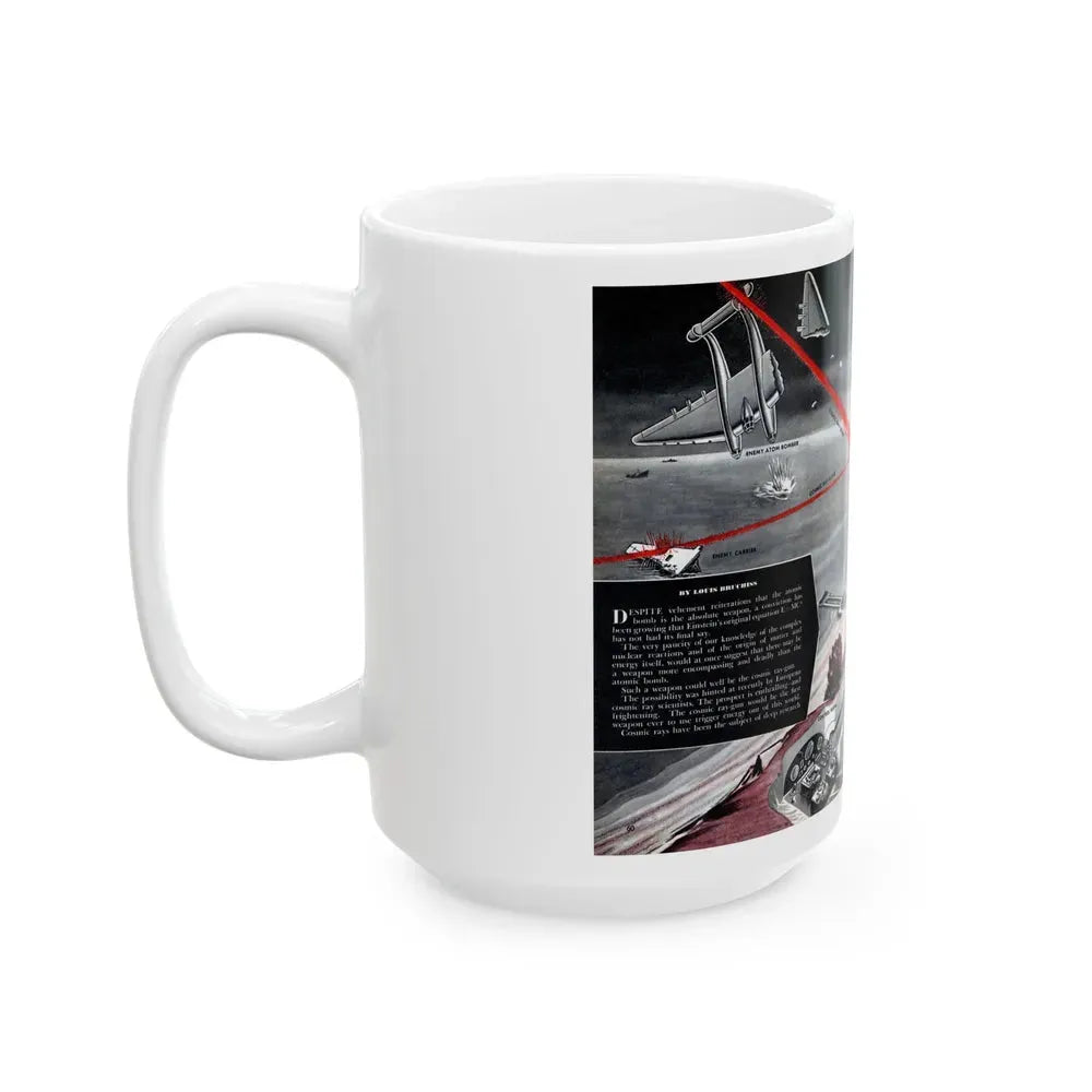 Cosmic Ray-Gun, Modern Mechanix, 1947 - White Coffee Mug - Go Mug Yourself