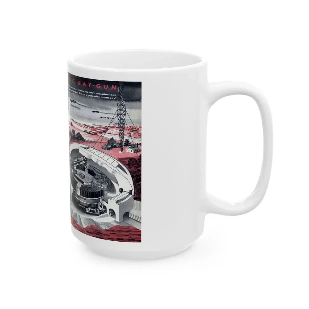 Cosmic Ray-Gun, Modern Mechanix, 1947 - White Coffee Mug - Go Mug Yourself