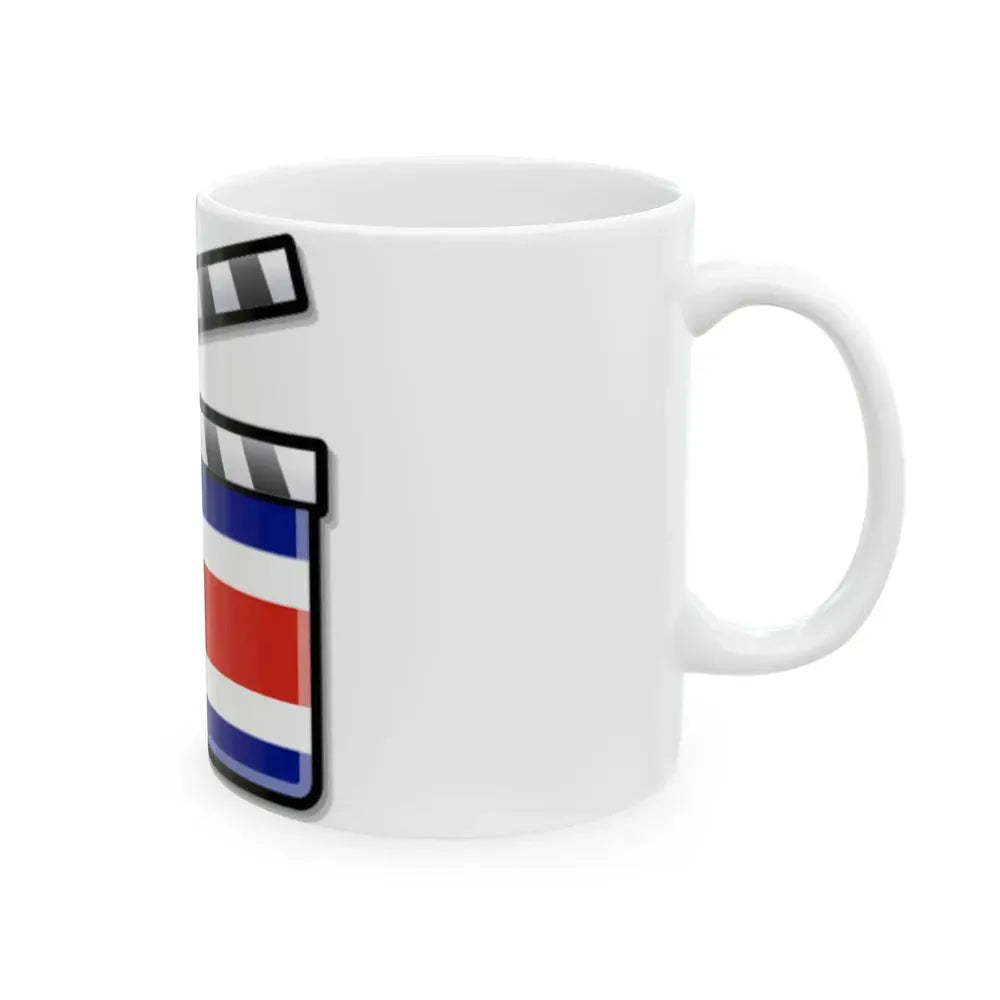 Costa Rica film clapperboard (Costa Rica) White Coffee Mug - Go Mug Yourself