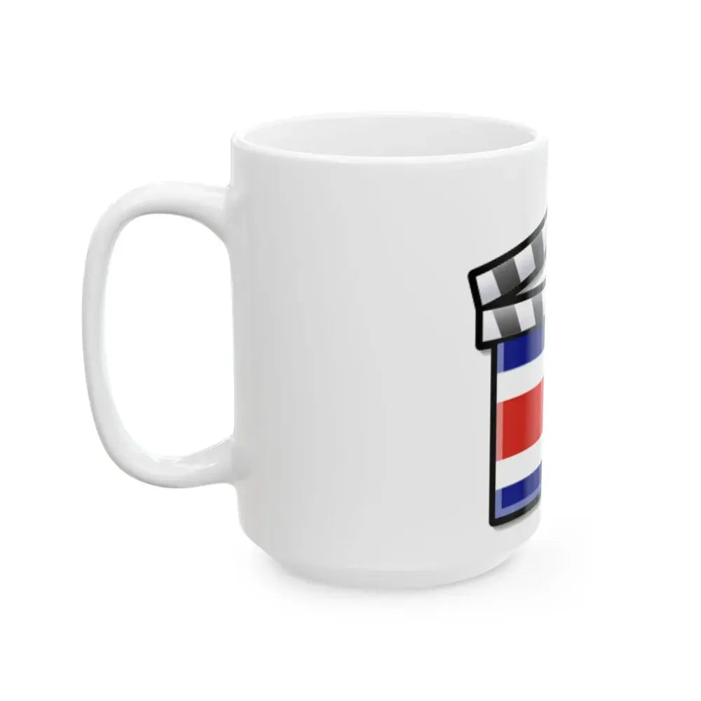 Costa Rica film clapperboard (Costa Rica) White Coffee Mug - Go Mug Yourself