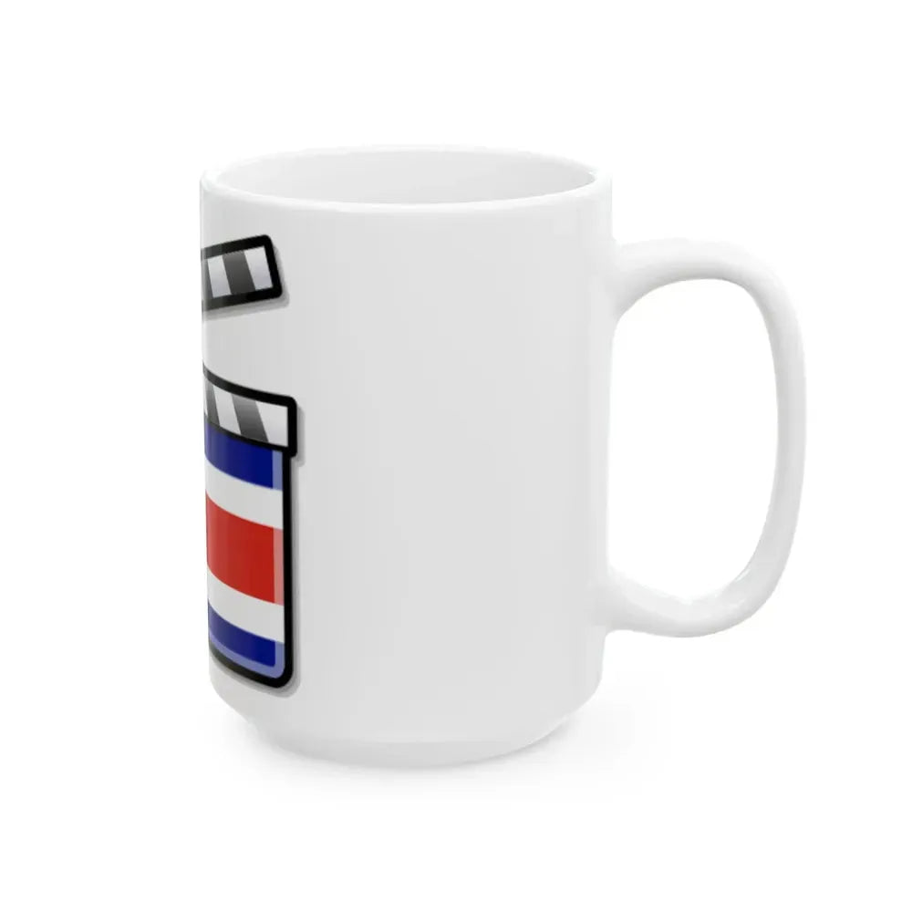 Costa Rica film clapperboard (Costa Rica) White Coffee Mug - Go Mug Yourself