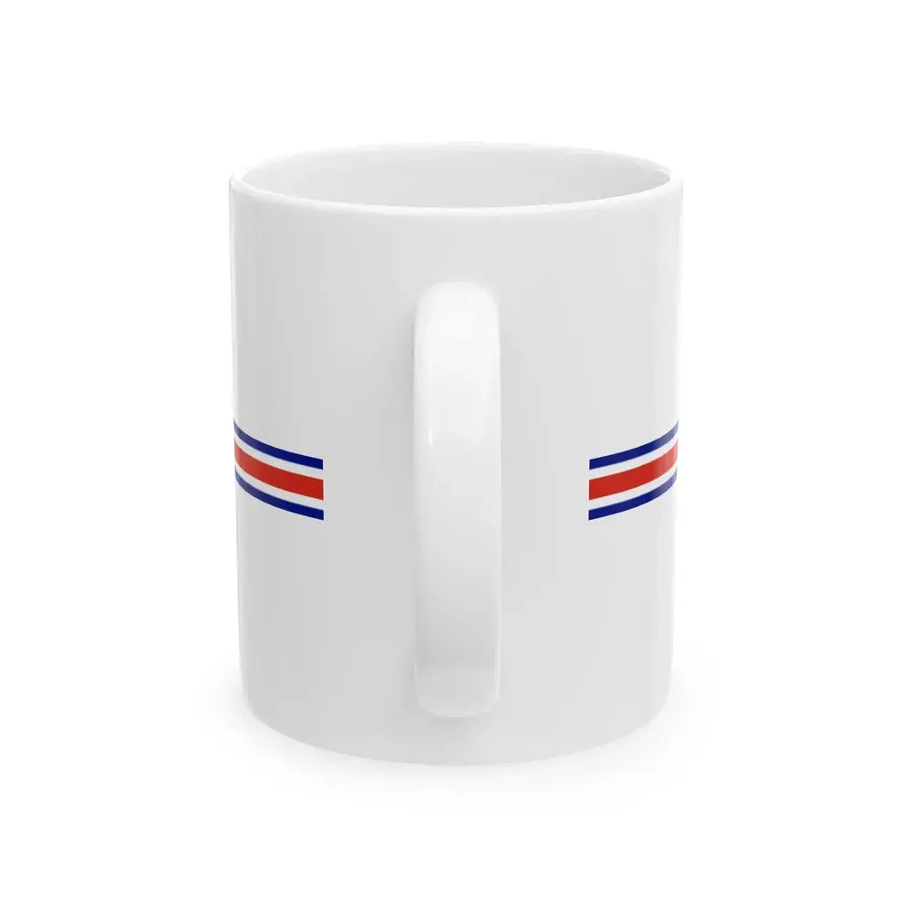 Costa Rica flag bar (Costa Rica) White Coffee Mug - Go Mug Yourself
