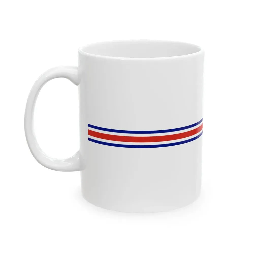 Costa Rica flag bar (Costa Rica) White Coffee Mug - Go Mug Yourself