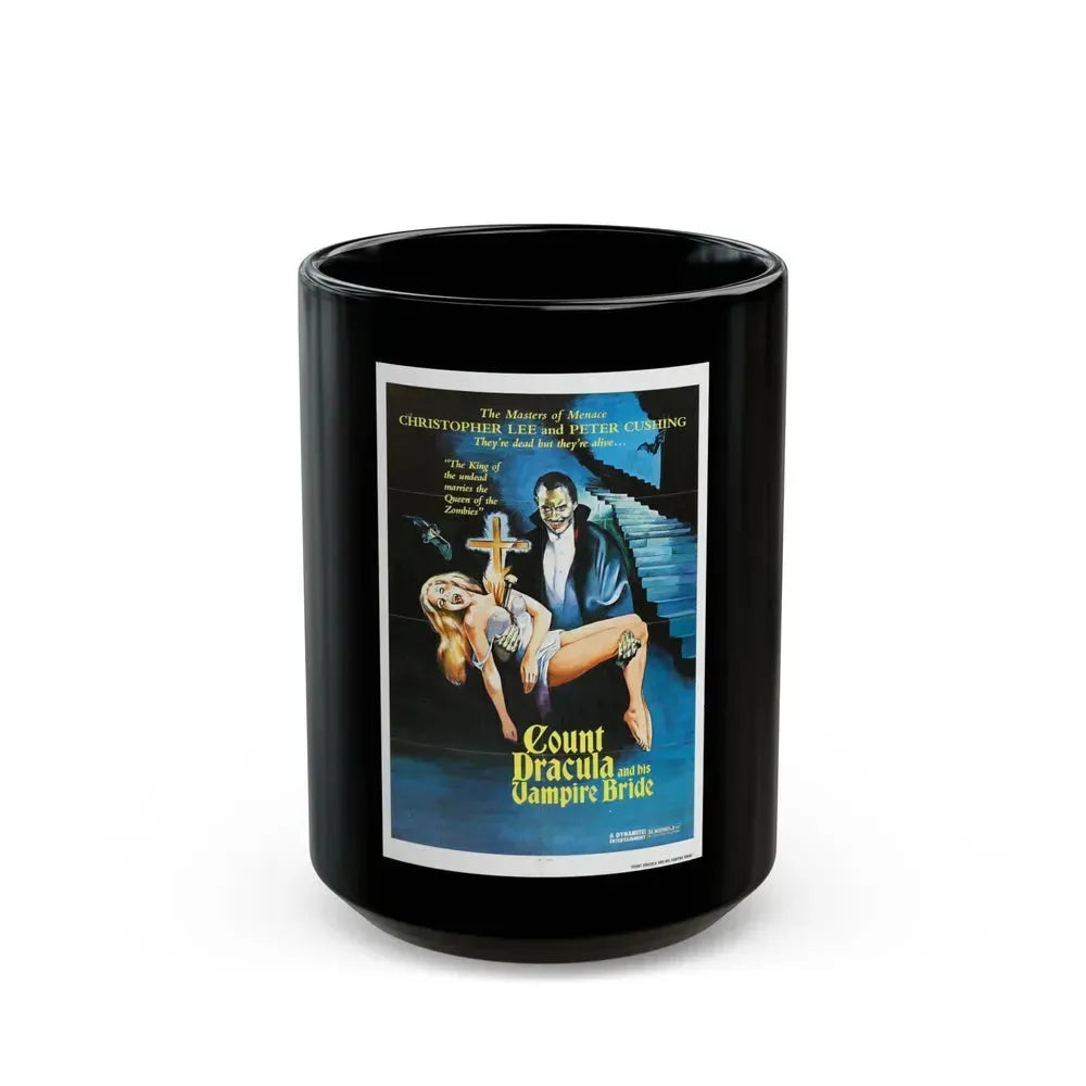 COUNT DRACULA AND HIS VAMPIRE BRIDE 1973 Movie Poster - Black Coffee Mug 15oz - Go Mug Yourself