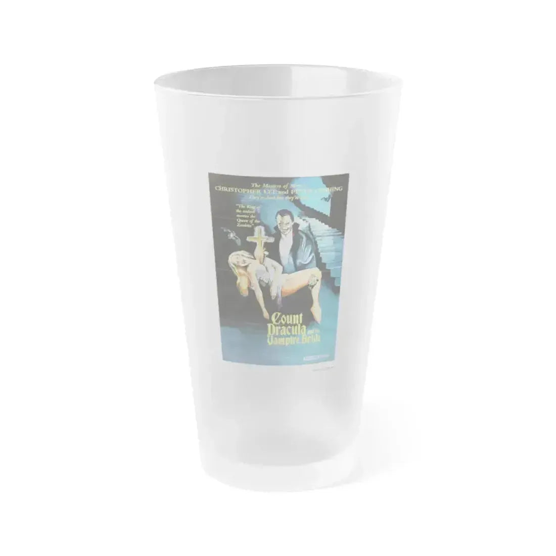 COUNT DRACULA AND HIS VAMPIRE BRIDE 1973 Movie Poster - Frosted Pint Glass 16oz 16oz Frosted - Go Mug Yourself