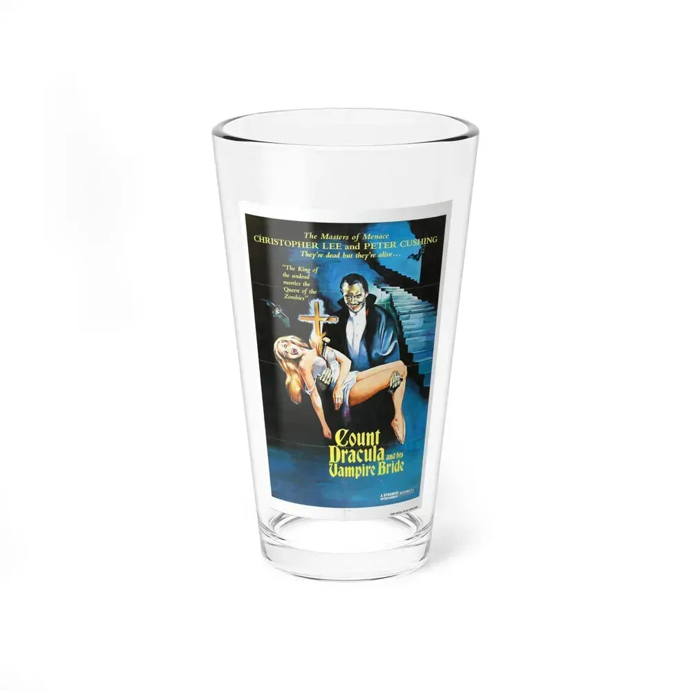 COUNT DRACULA AND HIS VAMPIRE BRIDE 1973 Movie Poster - Pint Glass 16oz 16oz - Go Mug Yourself