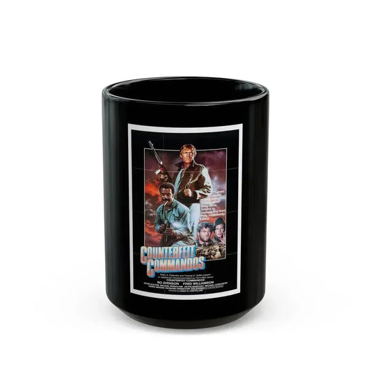 COUNTERFEIT COMMANDOS (THE INGLORIOUS BASTARDS) 1978 Movie Poster - Black Coffee Mug 15oz - Go Mug Yourself